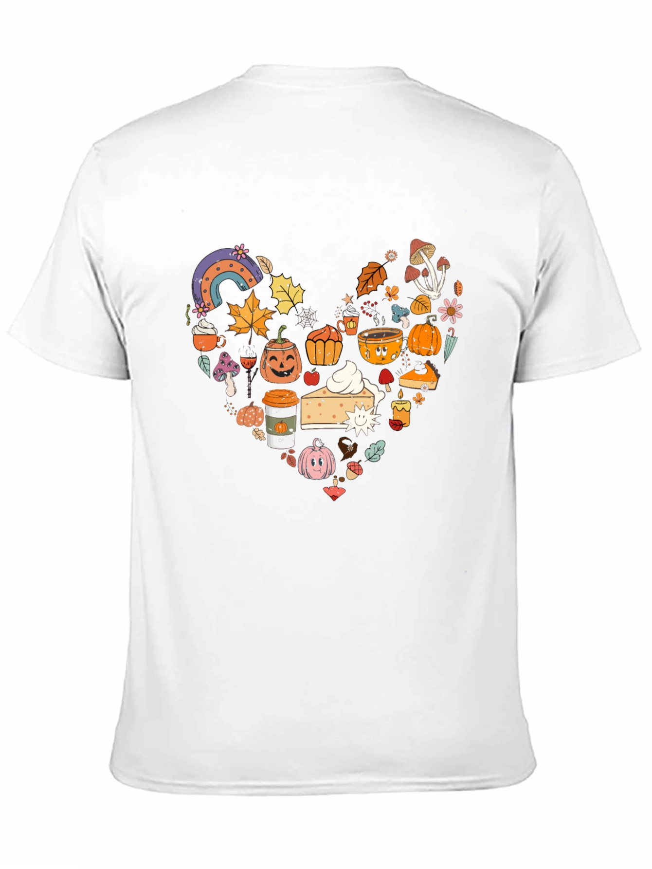 Fall Theme Heart Graphic T-Shirt