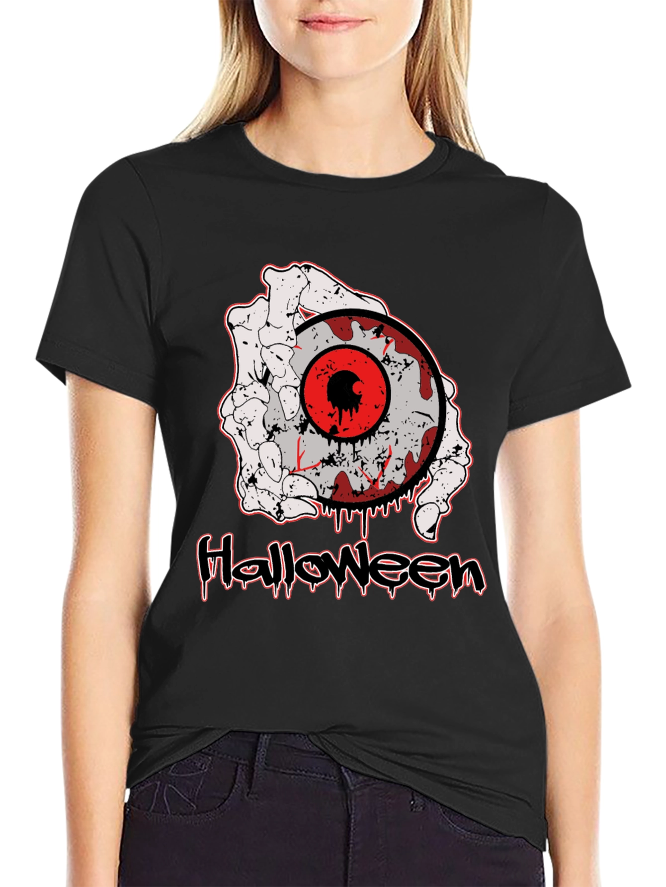 Halloween T-Shirt with Eyeball and Hand