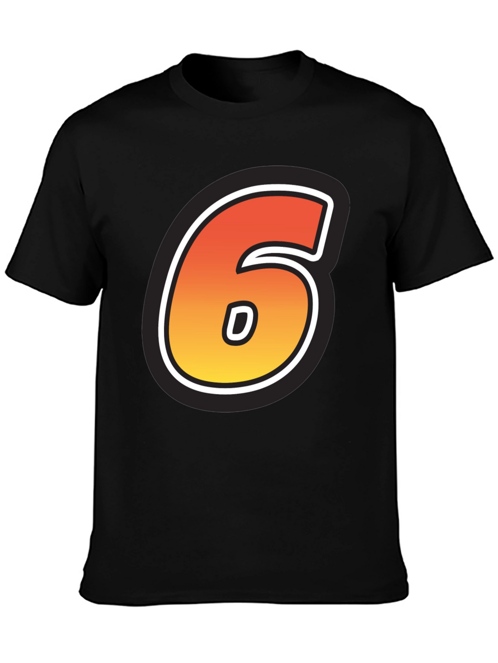 Number 6 T-Shirt - Gradient Design