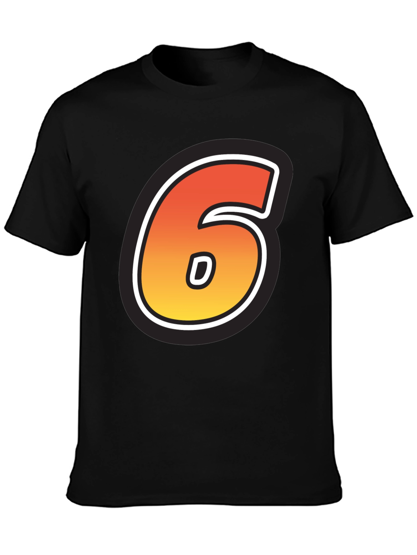 Number 6 T-Shirt - Gradient Design
