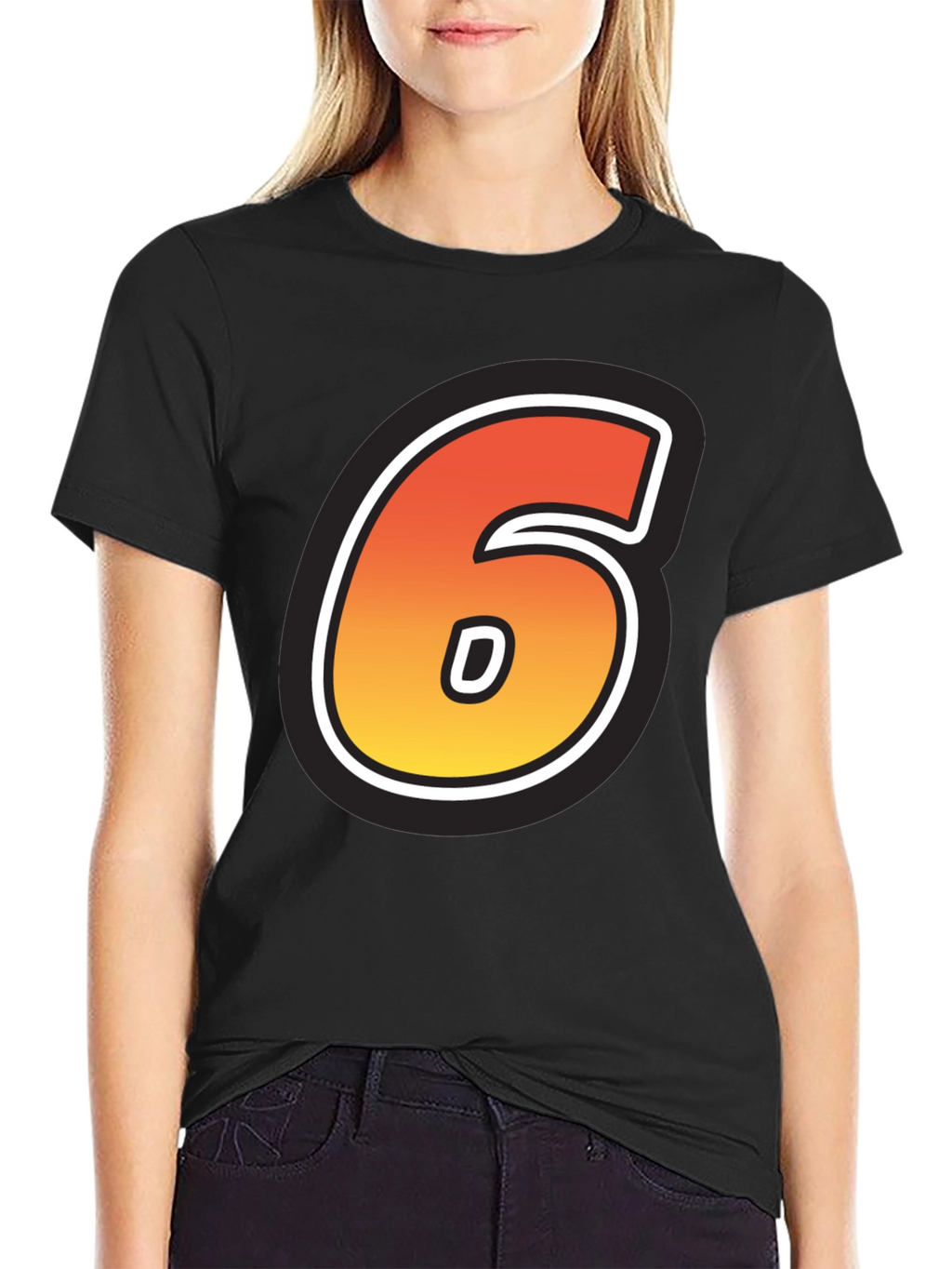Number 6 T-Shirt - Gradient Design