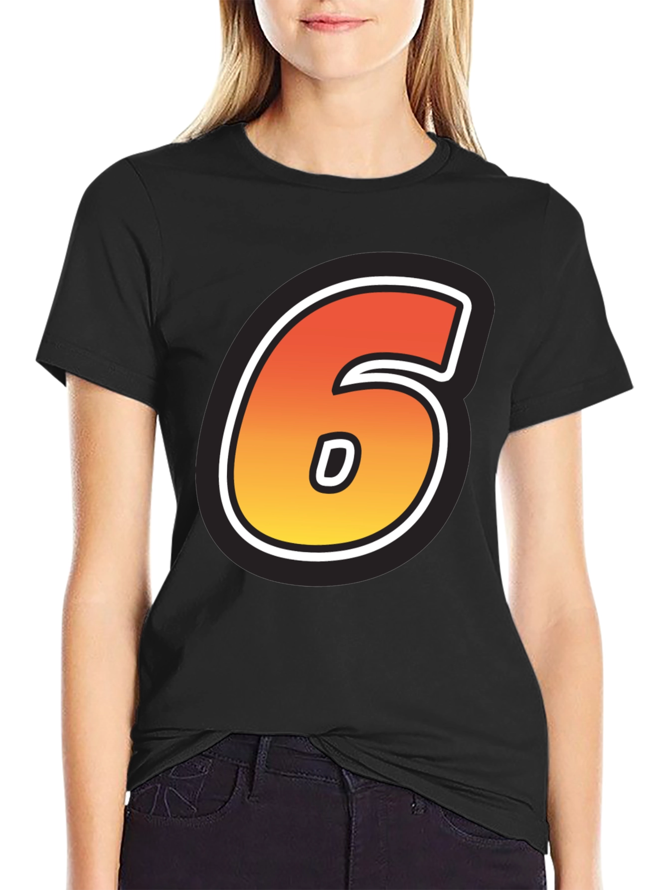 Number 6 T-Shirt - Gradient Design