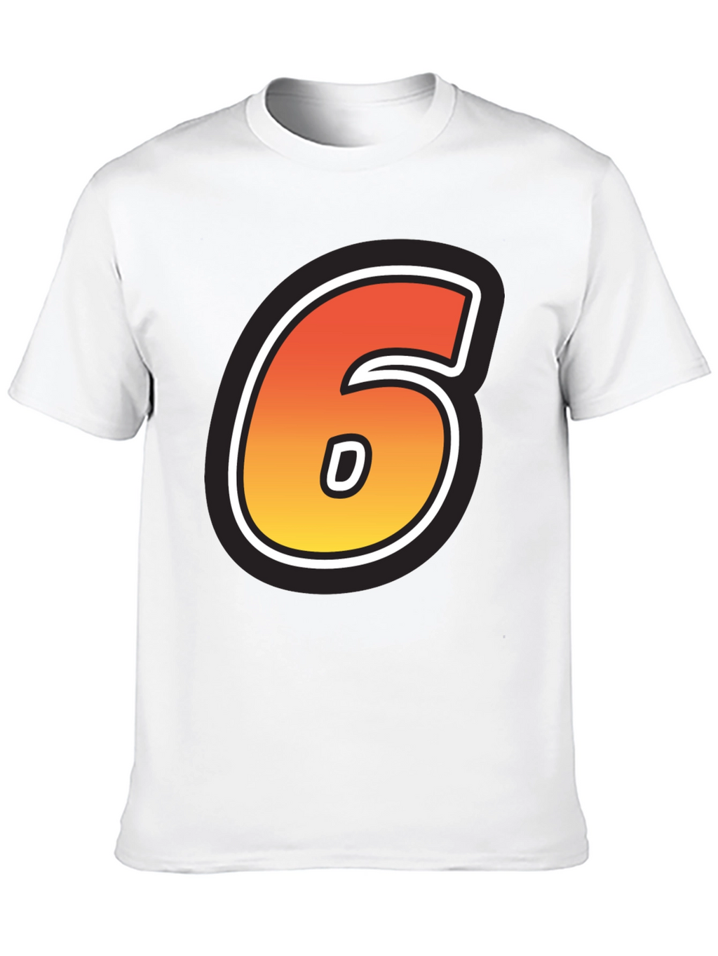 Number 6 T-Shirt - Gradient Design