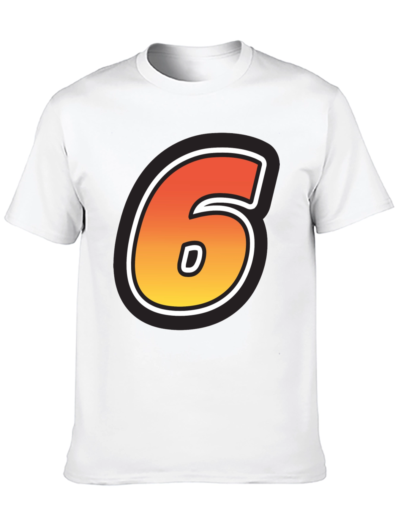 Number 6 T-Shirt - Gradient Design