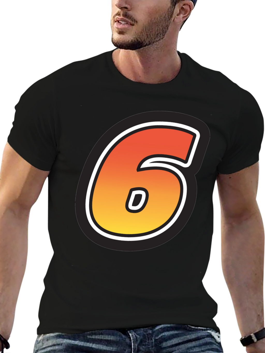Number 6 T-Shirt - Gradient Design