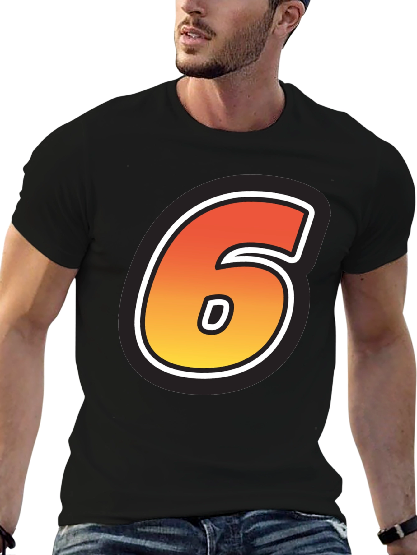 Number 6 T-Shirt - Gradient Design