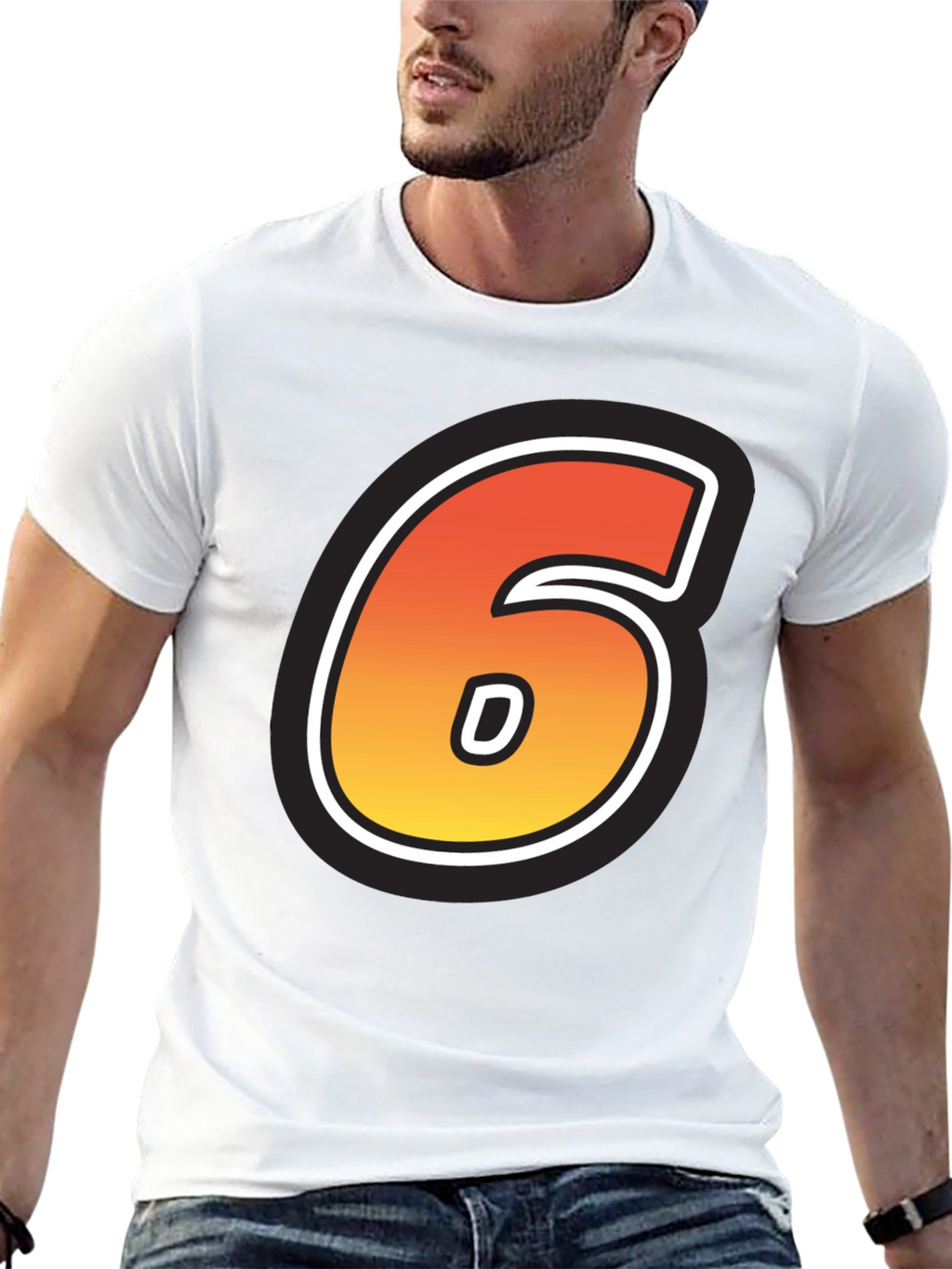 Number 6 T-Shirt - Gradient Design