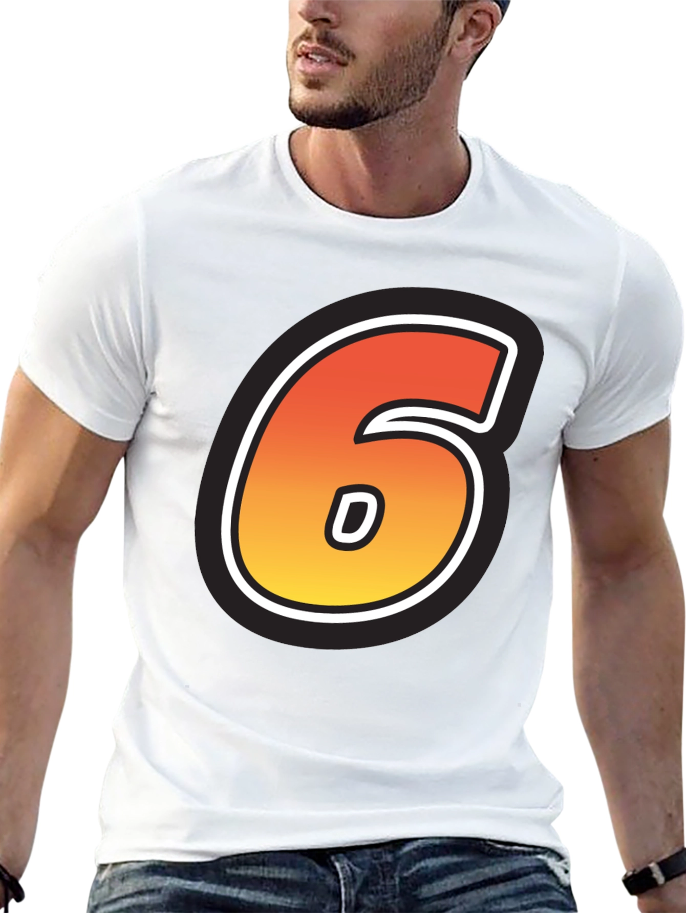 Number 6 T-Shirt - Gradient Design