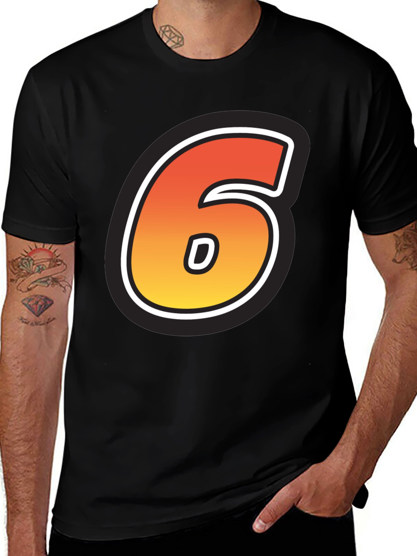 Number 6 T-Shirt - Gradient Design