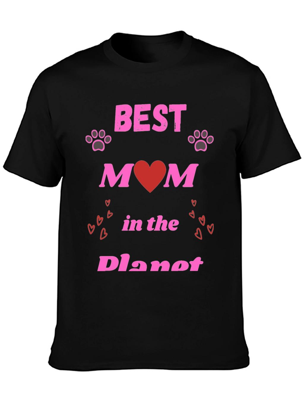 Best Mom T-Shirt - Heart & Paw Print Design