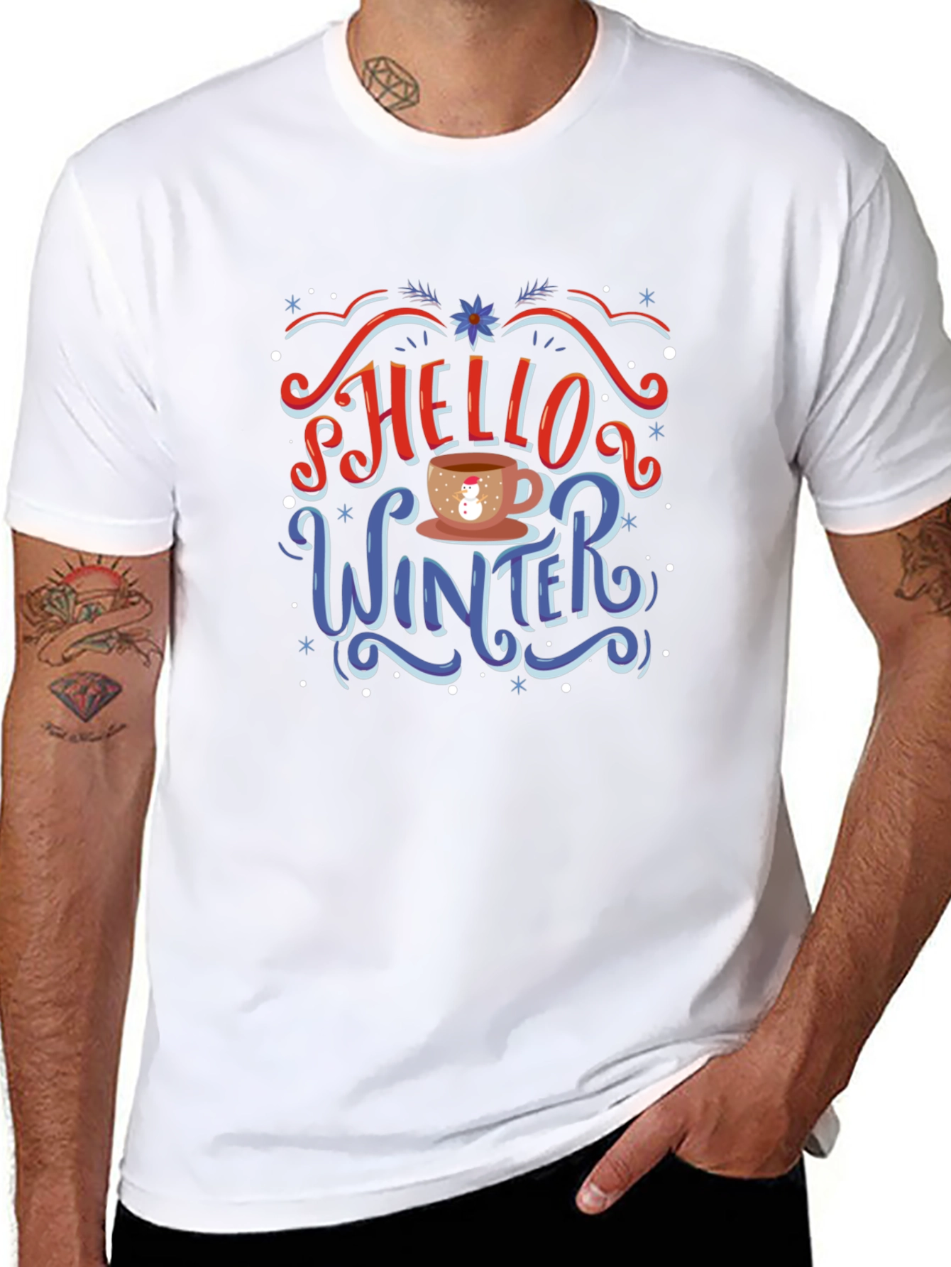 Hello Winter T-Shirt - Holiday Novelty Tee