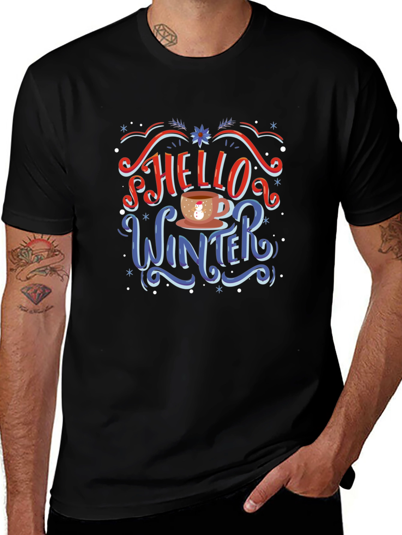 Hello Winter T-Shirt - Holiday Novelty Tee