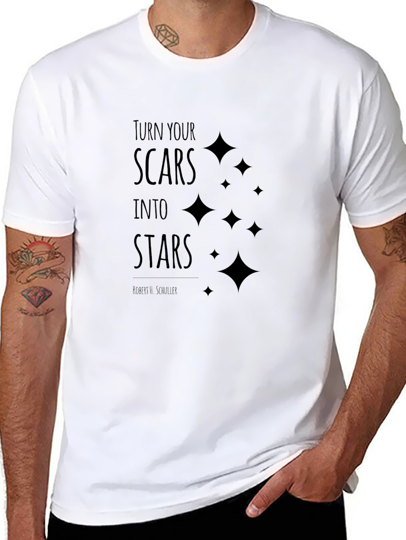 Inspirational Scars to Stars Black T-Shirt