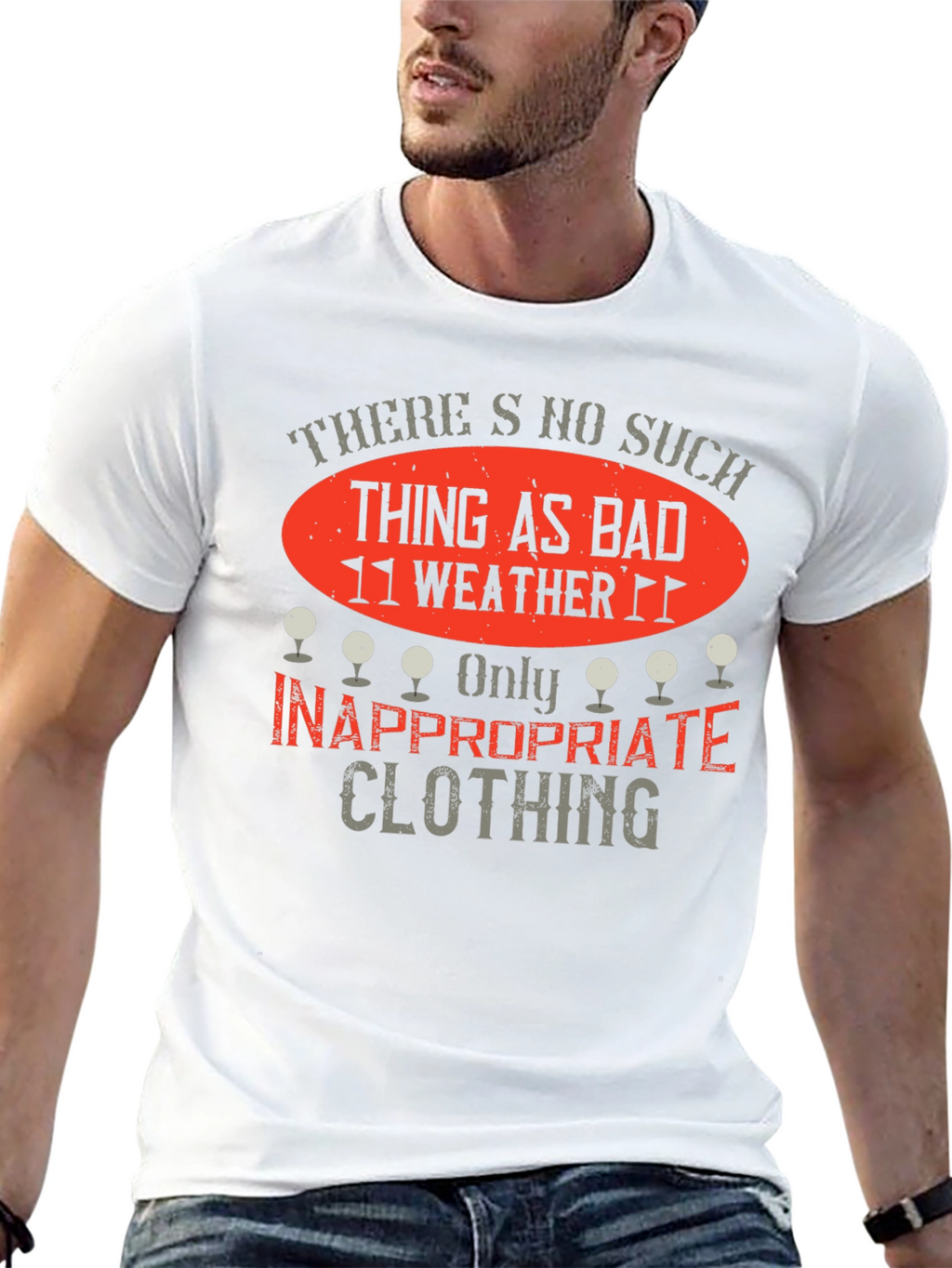 Funny Golfing T-Shirt - No Bad Weather