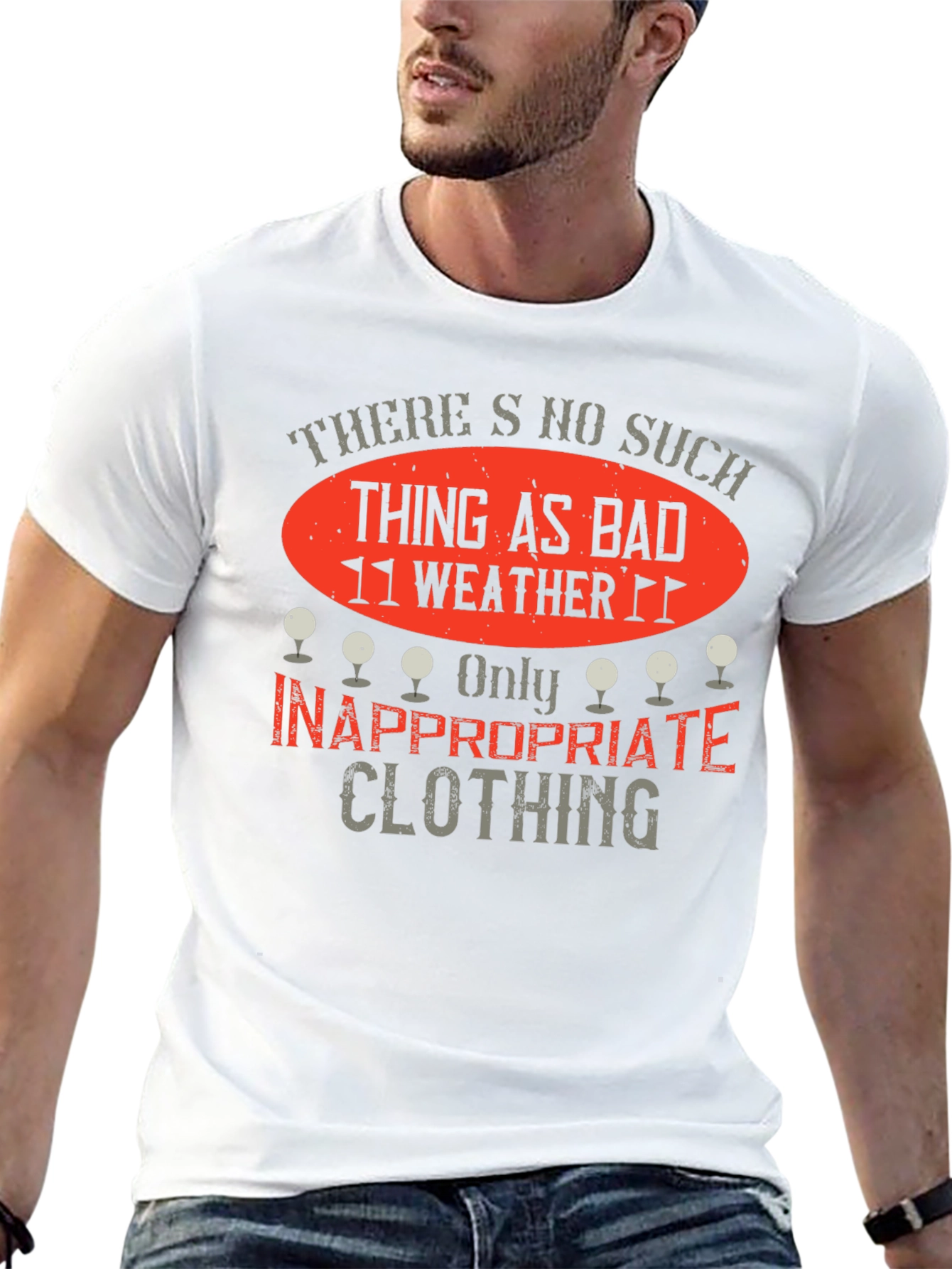 Funny Golfing T-Shirt - No Bad Weather