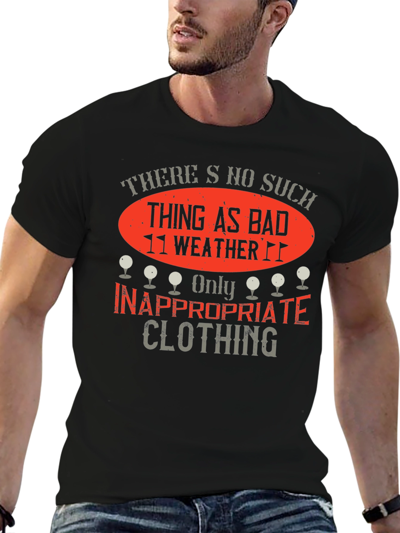 Funny Golfing T-Shirt - No Bad Weather