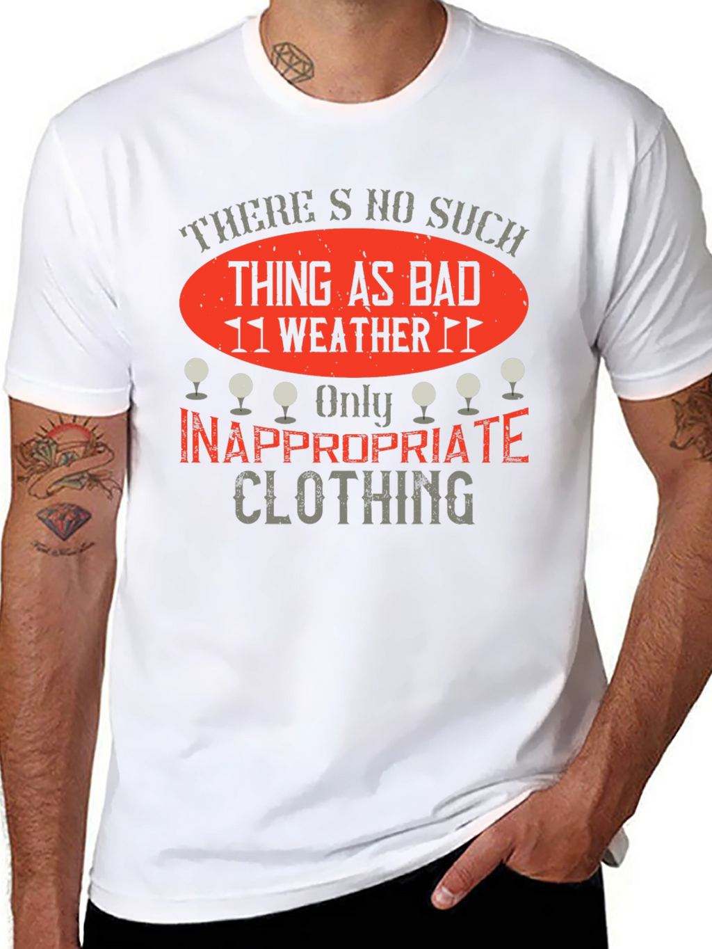 Funny Golfing T-Shirt - No Bad Weather