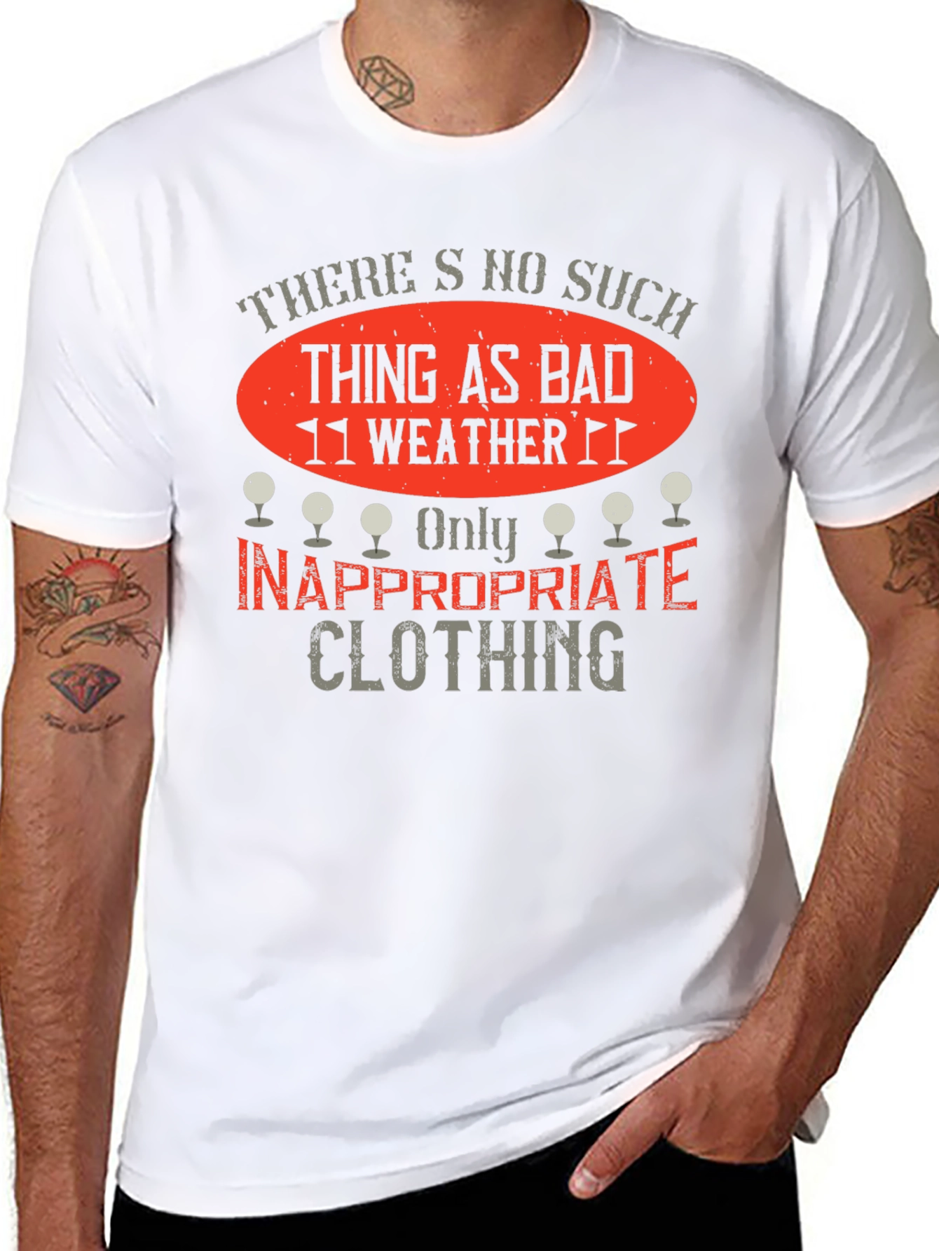 Funny Golfing T-Shirt - No Bad Weather