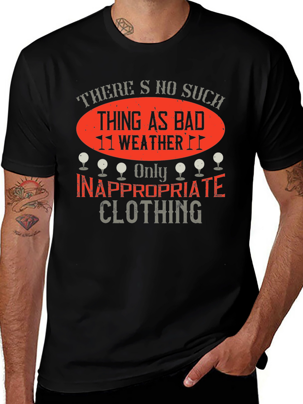 Funny Golfing T-Shirt - No Bad Weather