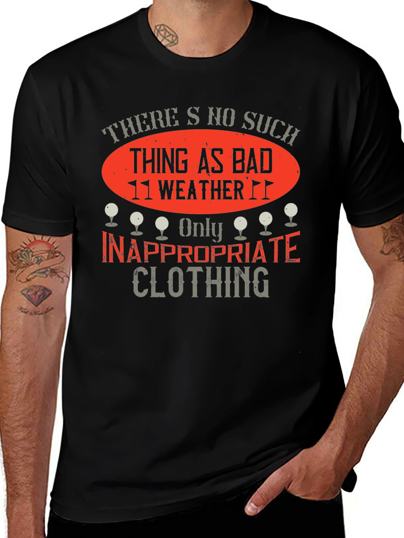 Funny Golfing T-Shirt - No Bad Weather