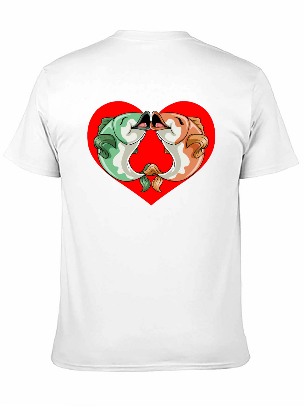 Fish Kissing Graphic Black T-Shirt