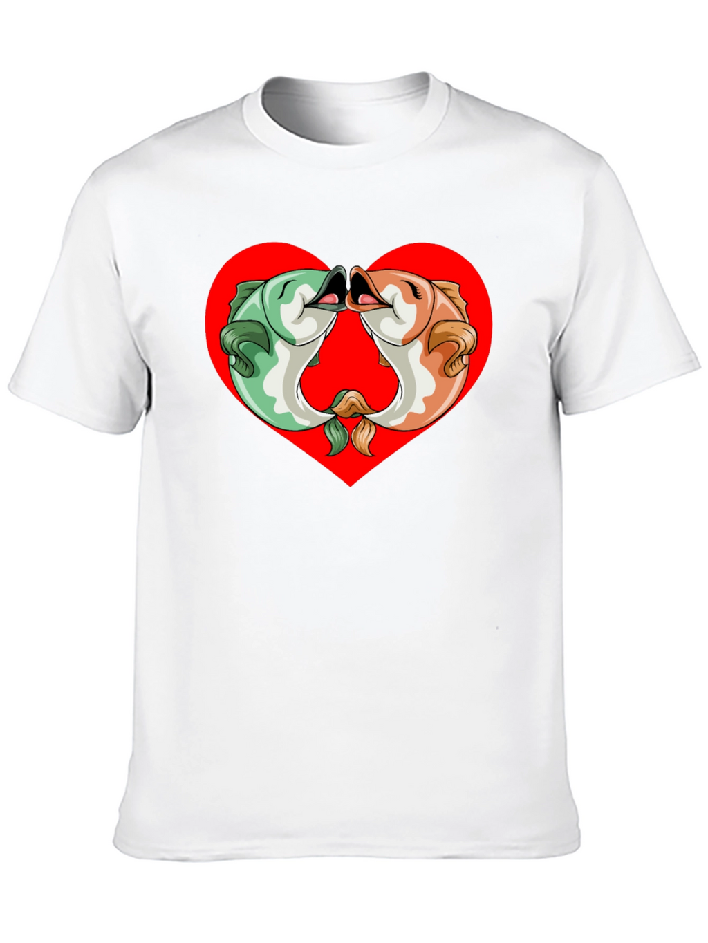 Fish Kissing Graphic Black T-Shirt