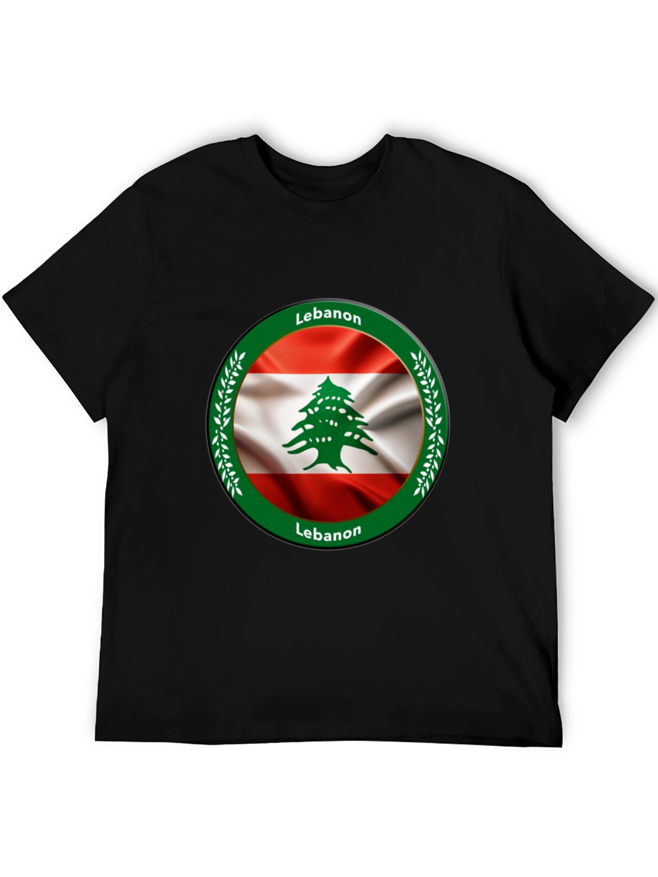 Lebanon Flag Graphic Black T-Shirt