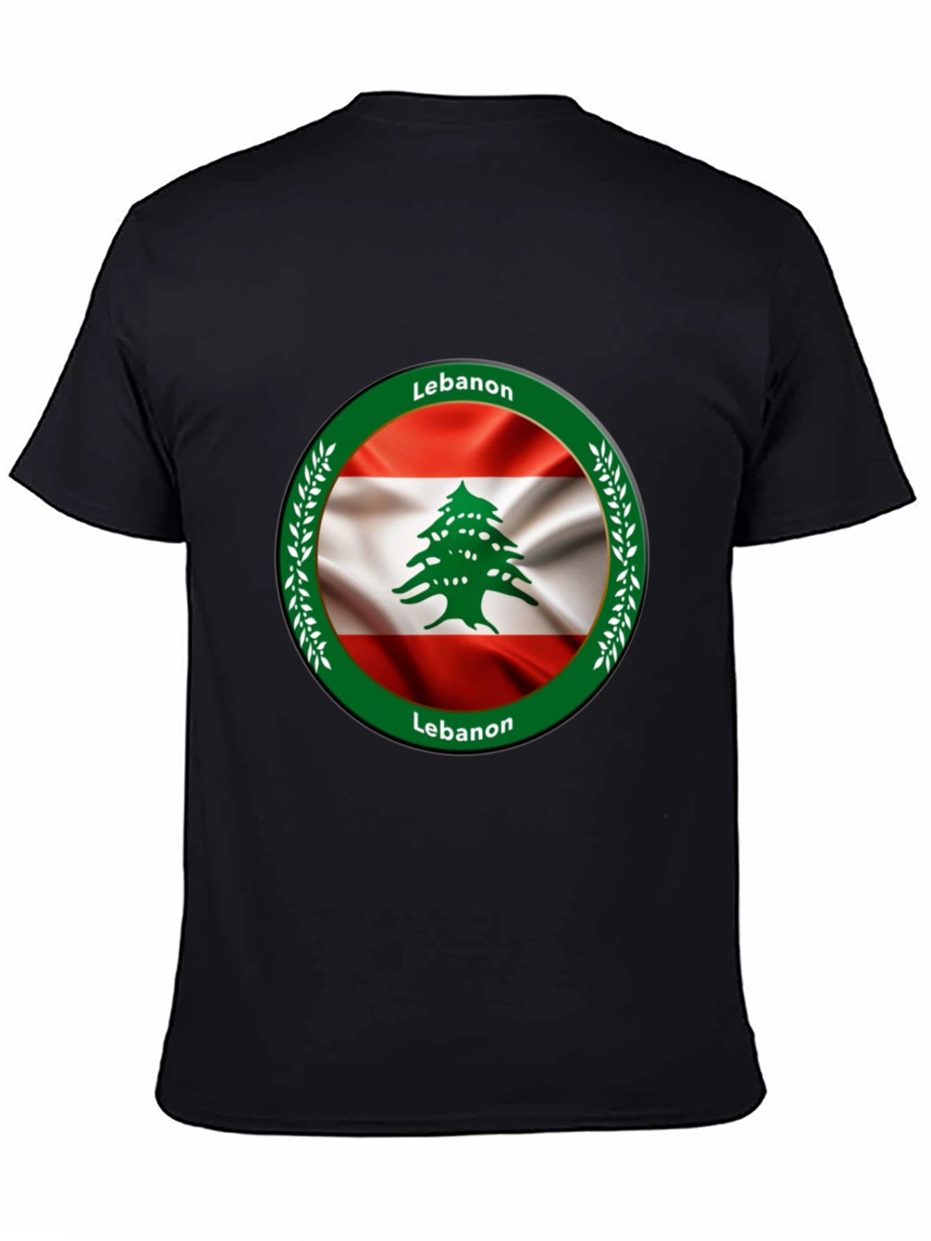 Lebanon Flag Graphic Black T-Shirt