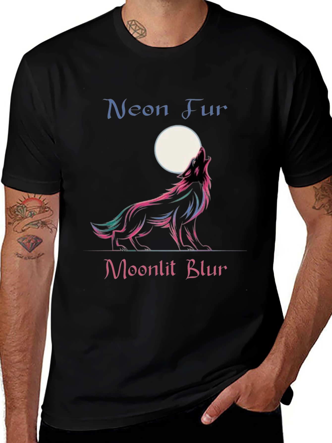 Neon Fur Moonlit Blur Graphic Tee