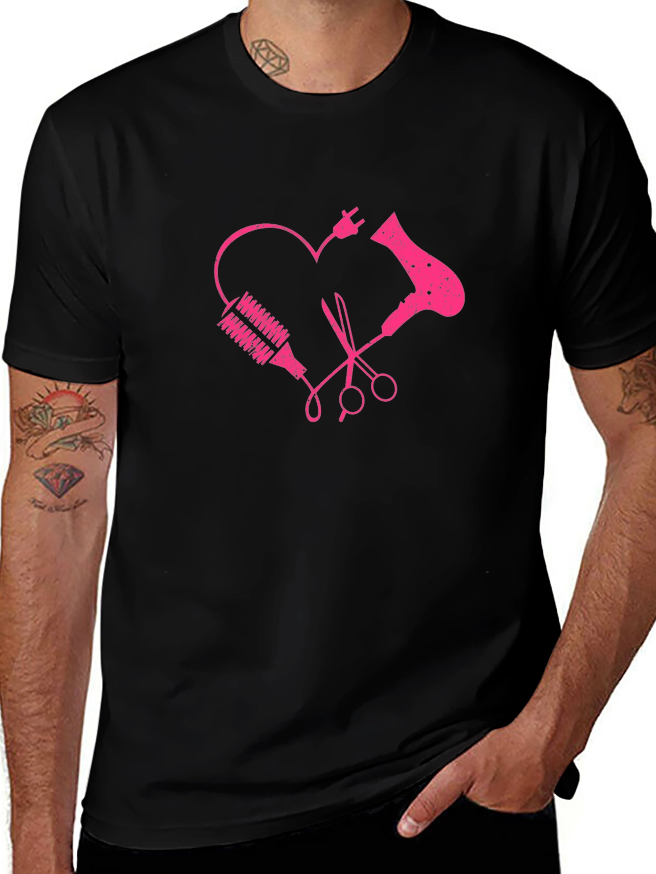 Hairdresser Heart Graphic Tee - Stylist Love