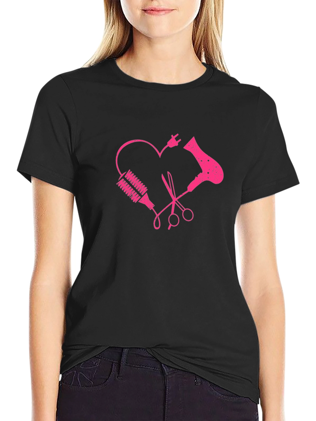 Hairdresser Heart Graphic Tee - Stylist Love