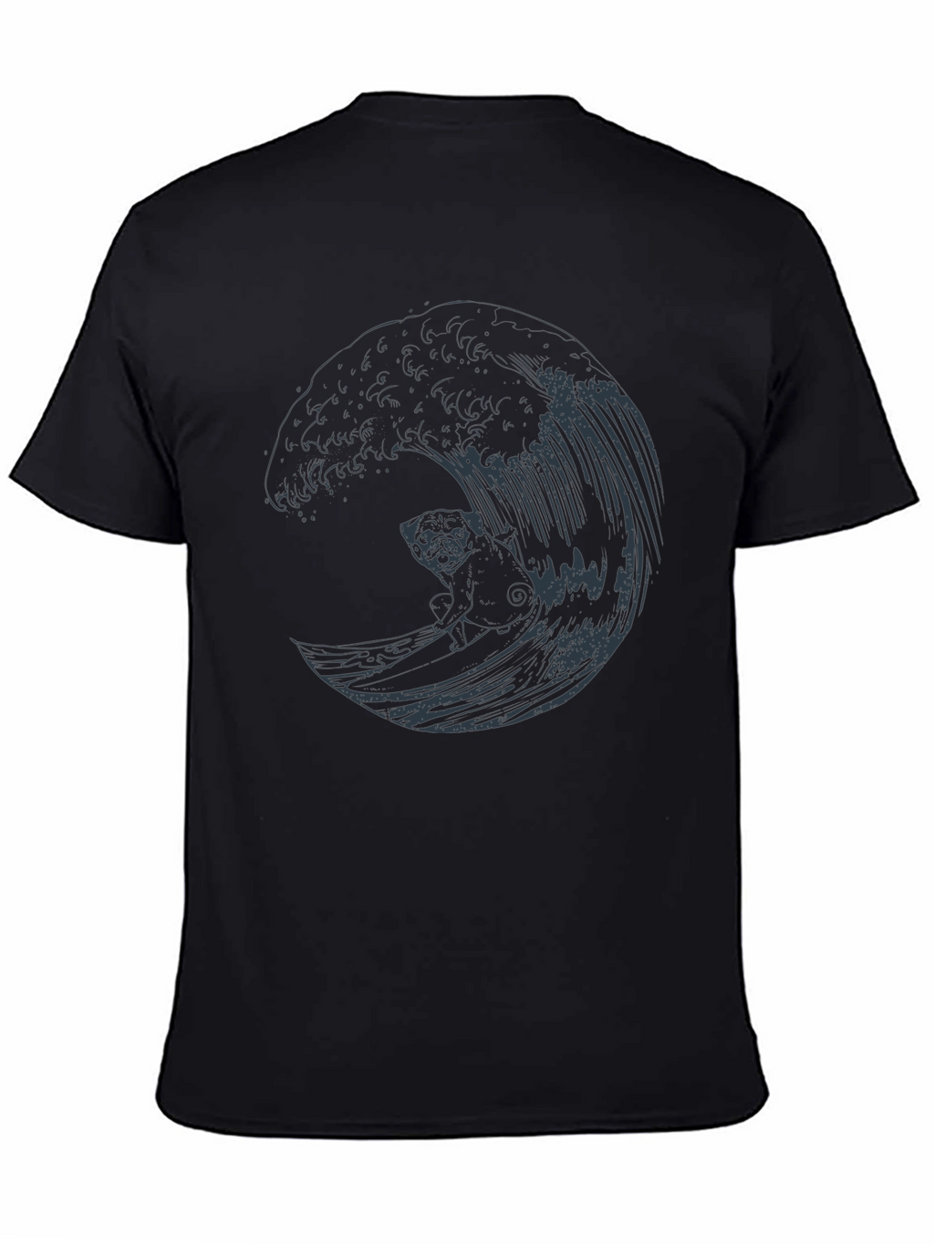 Pug Surfing Wave Graphic Tee