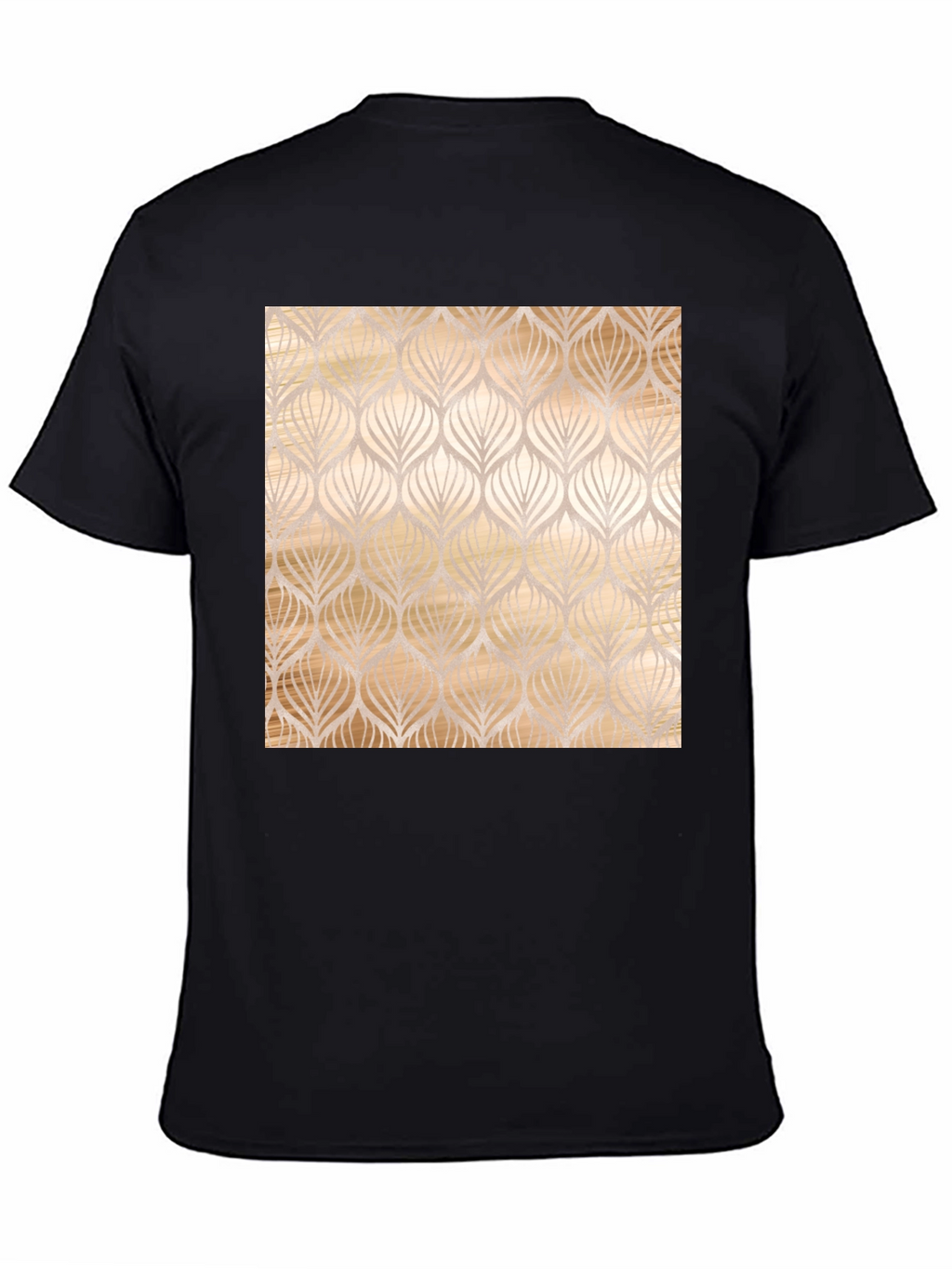 Elegant Leaf Pattern Black Tee