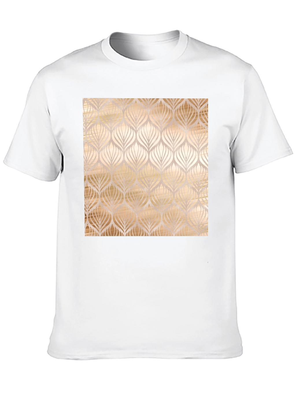 Elegant Leaf Pattern Black Tee