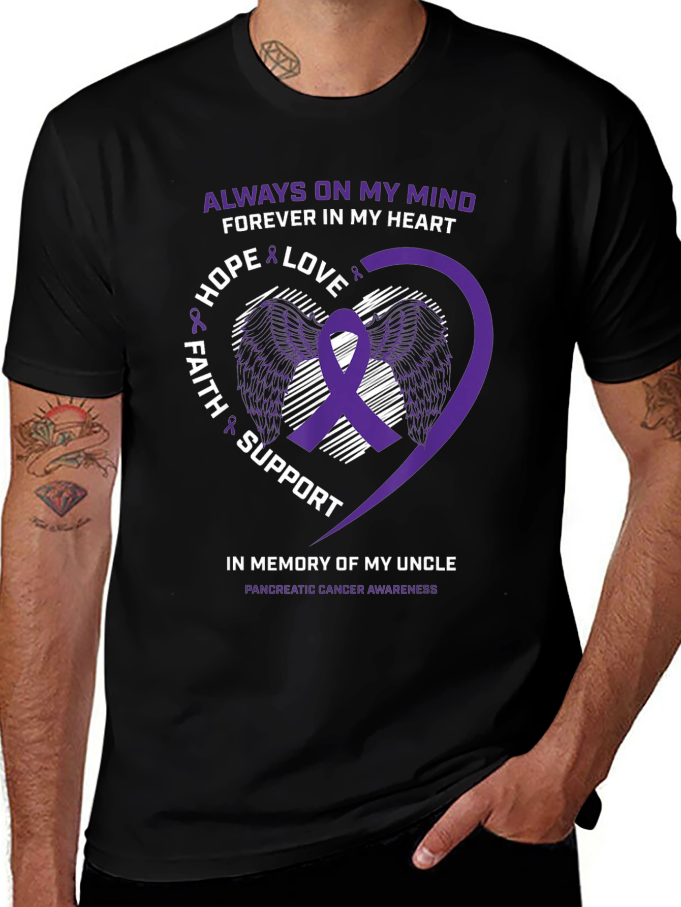 Pancreatic Cancer Awareness T-Shirt In Memory Of My Uncle