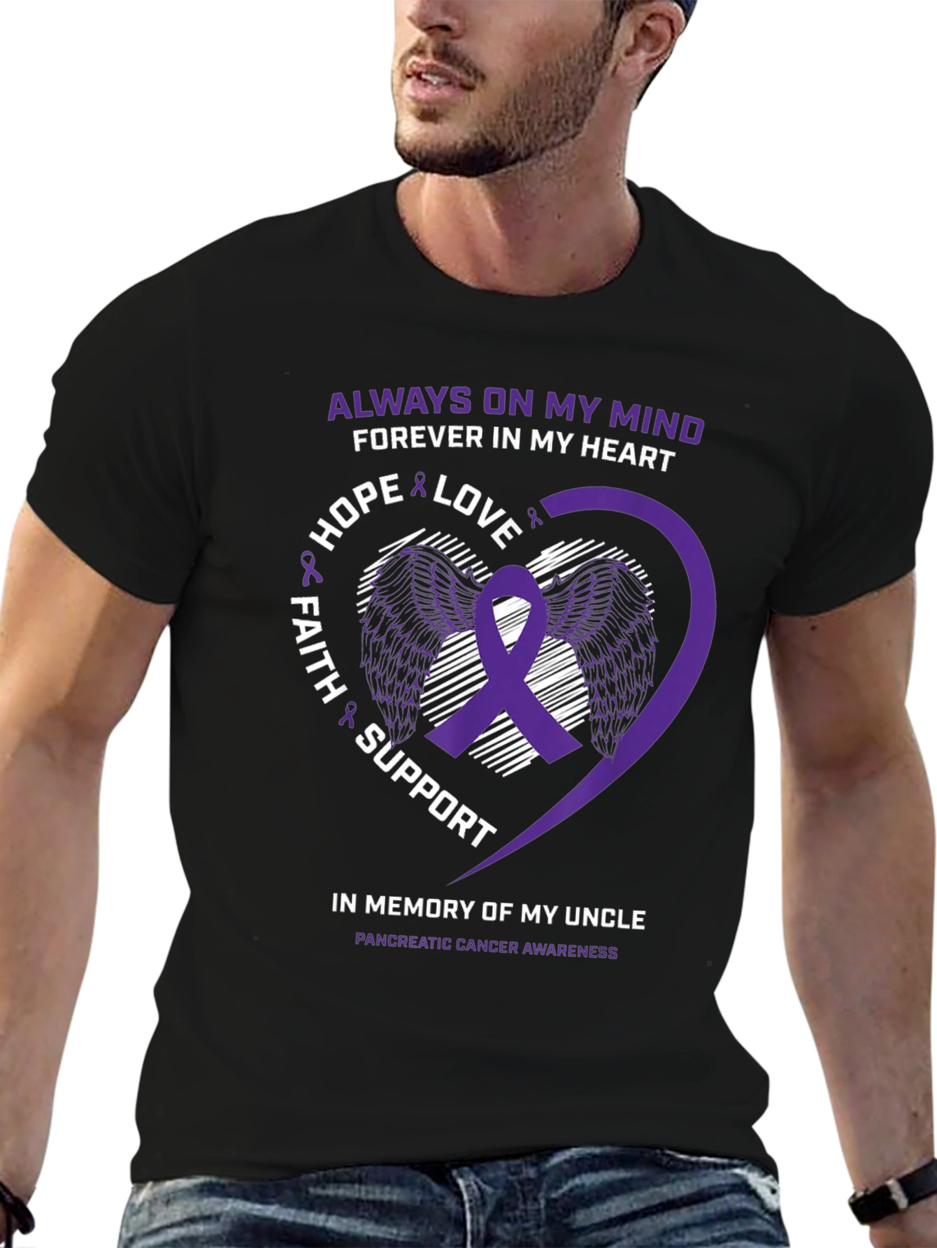 Pancreatic Cancer Awareness T-Shirt In Memory Of My Uncle