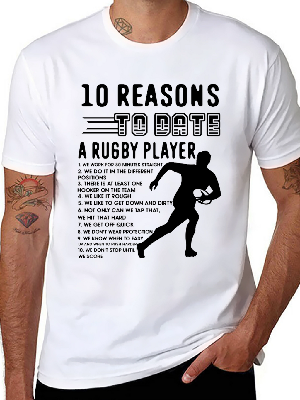 Rugby Player Reasons T-Shirt Funny Sport Date Tee