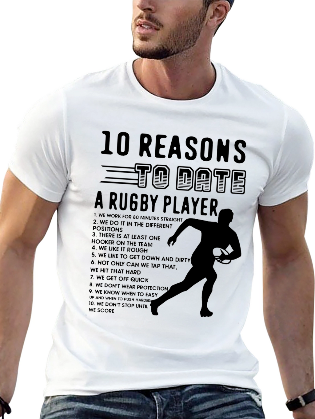 Rugby Player Reasons T-Shirt Funny Sport Date Tee