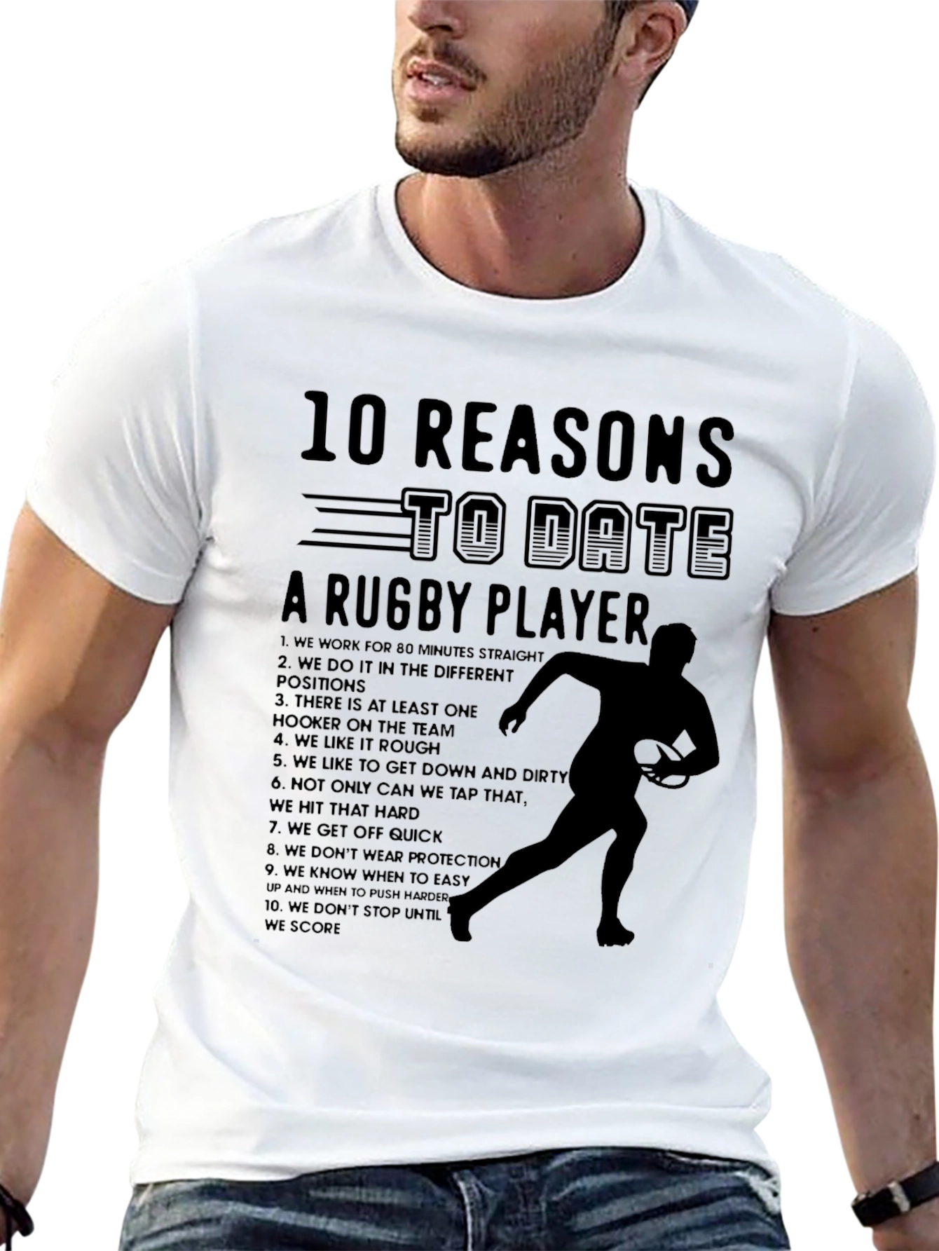 Rugby Player Reasons T-Shirt Funny Sport Date Tee