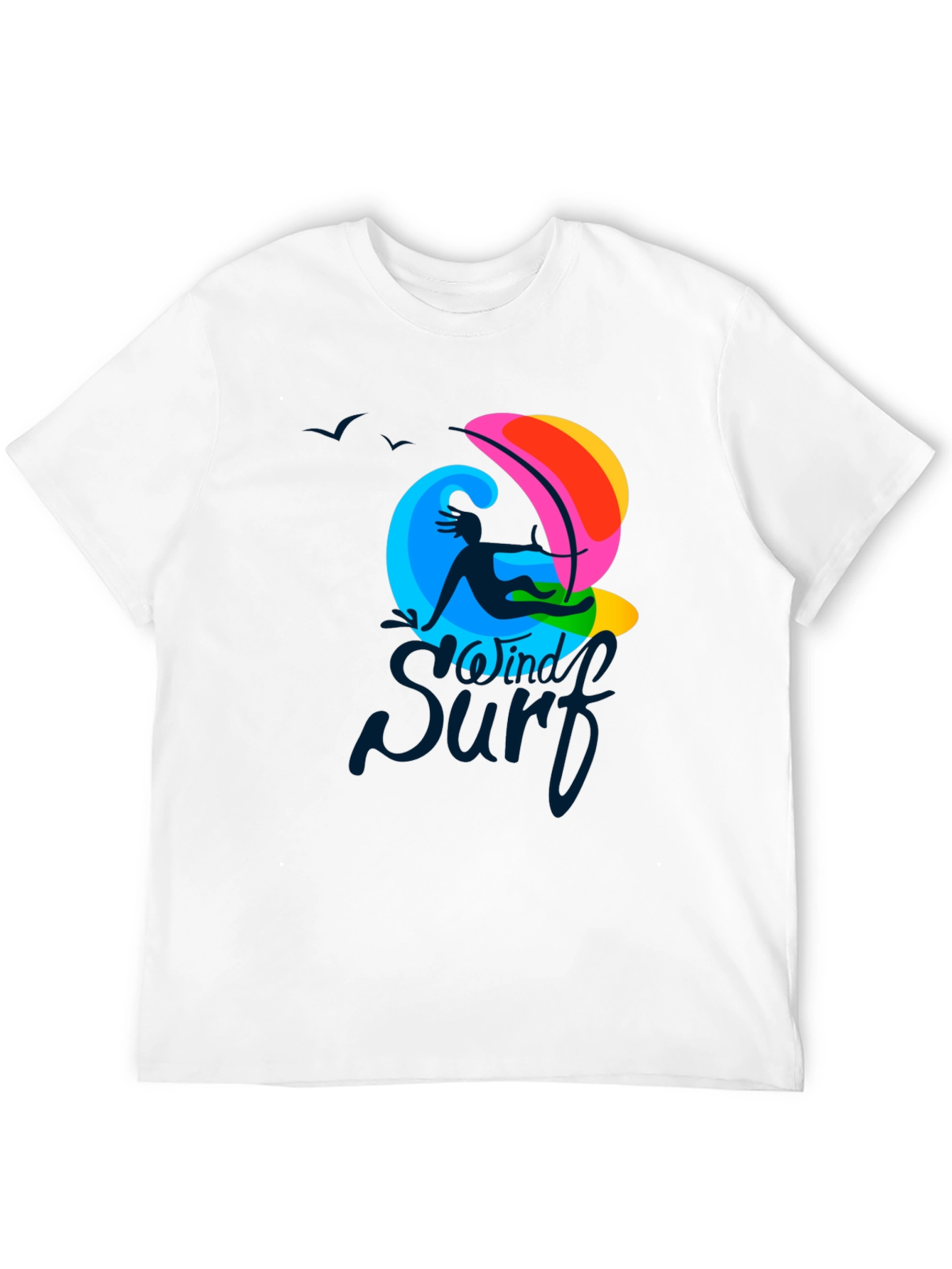 Windy Surf Graphic T-Shirt - Cool Summer Design