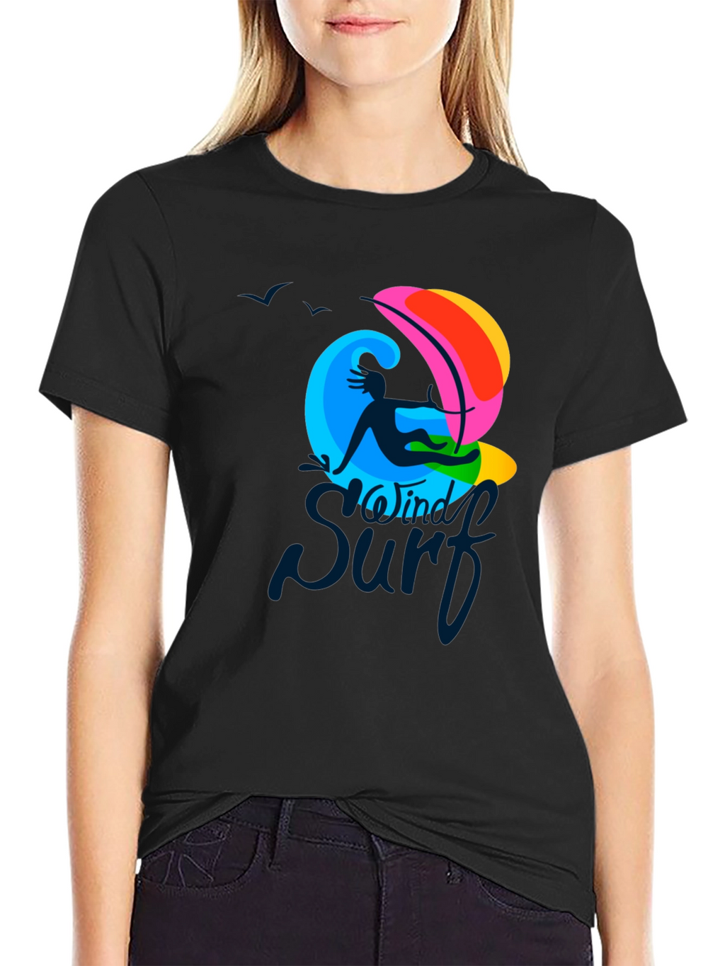 Windy Surf Graphic T-Shirt - Cool Summer Design