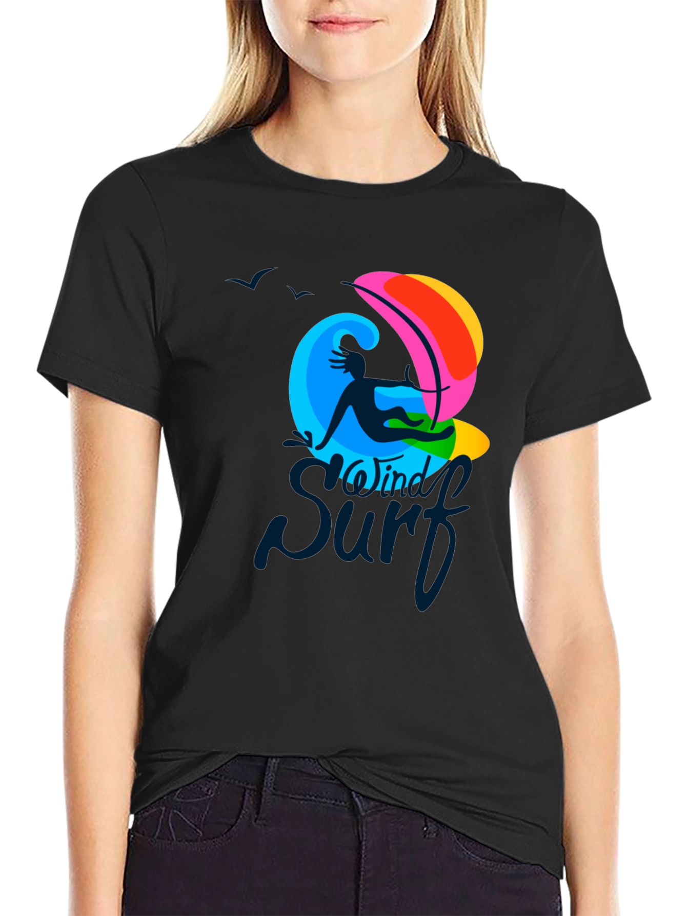 Windy Surf Graphic T-Shirt - Cool Summer Design