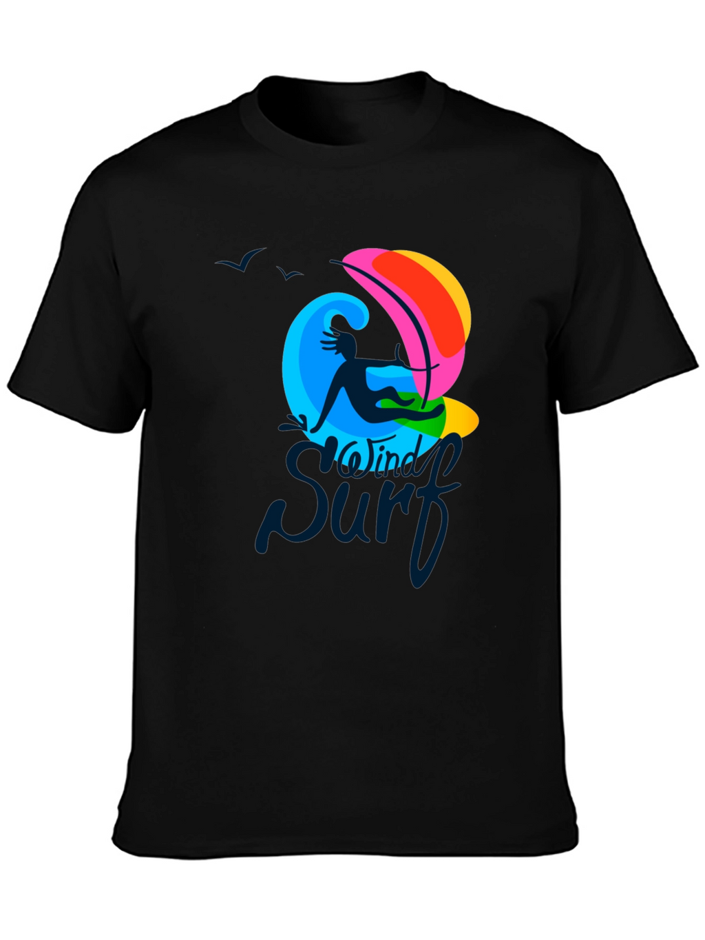 Windy Surf Graphic T-Shirt - Cool Summer Design