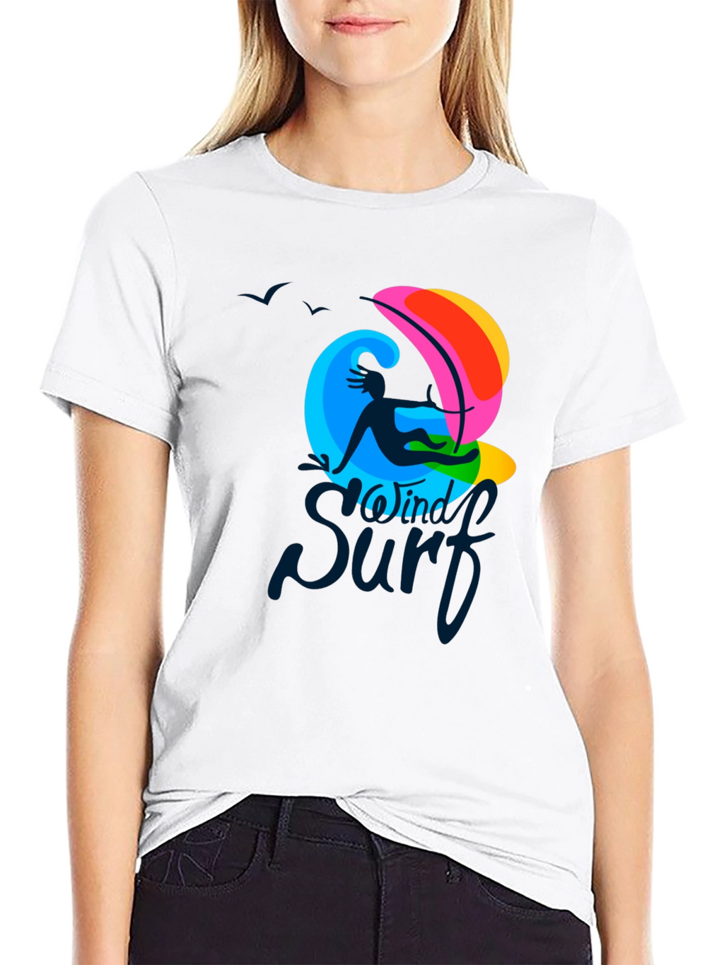 Windy Surf Graphic T-Shirt - Cool Summer Design