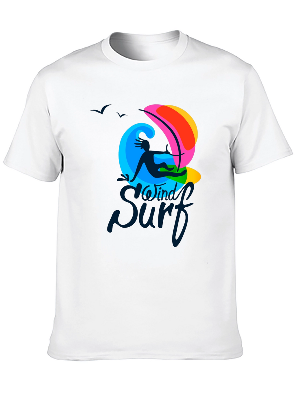 Windy Surf Graphic T-Shirt - Cool Summer Design