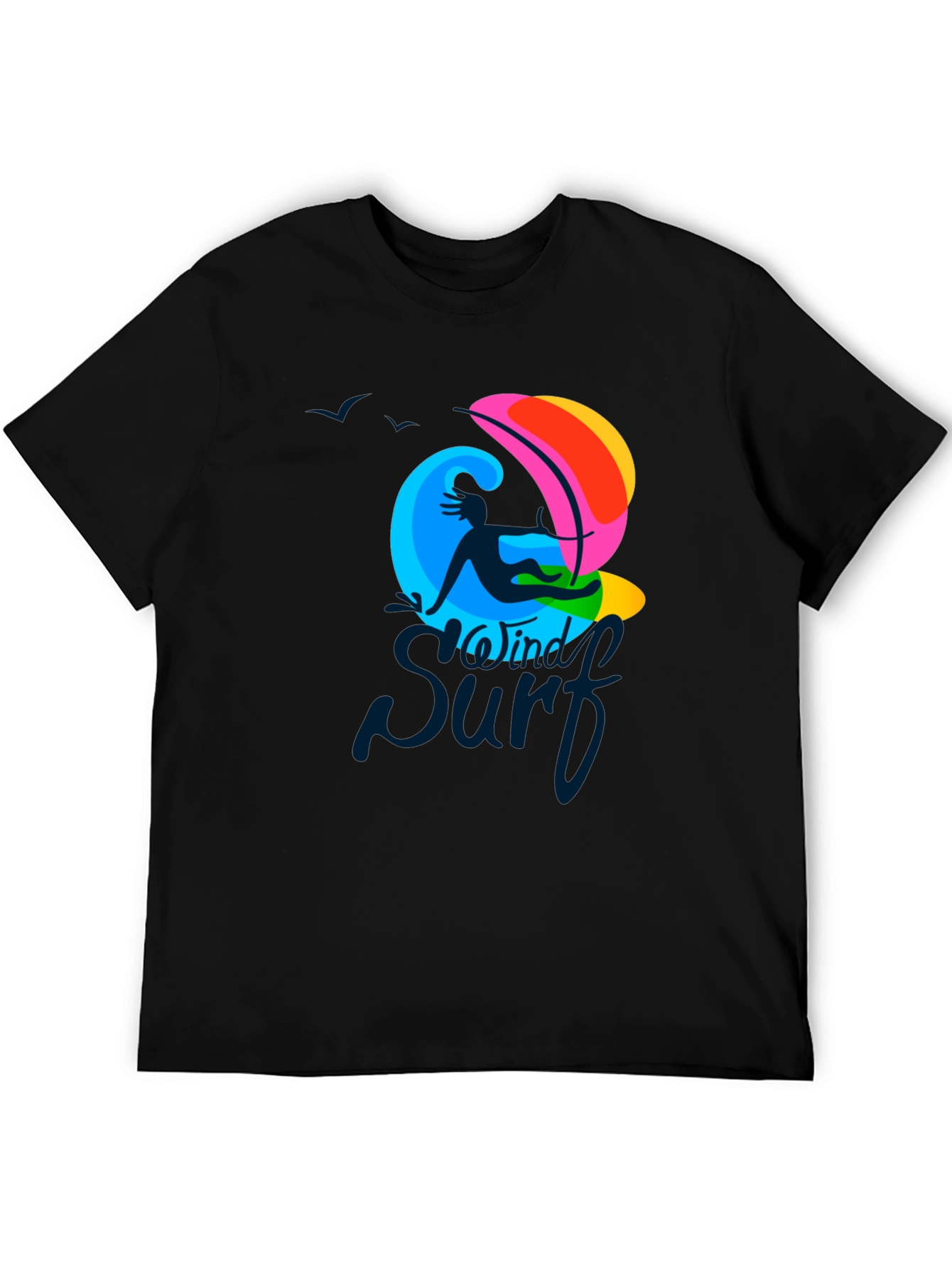 Windy Surf Graphic T-Shirt - Cool Summer Design