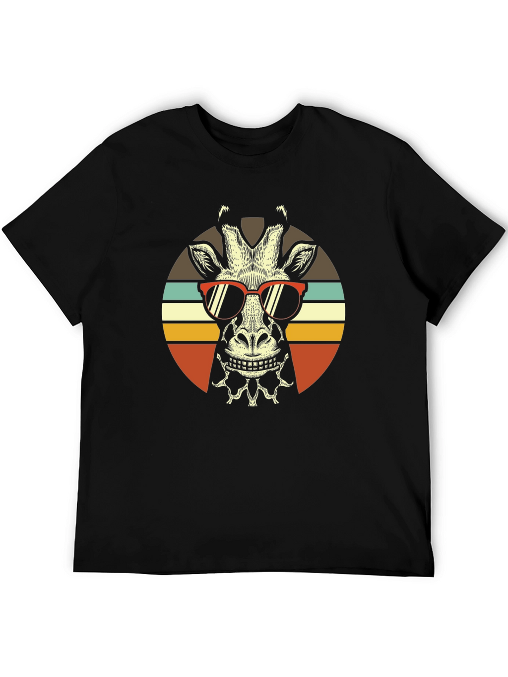 Cool Giraffe Retro Sunset T-Shirt