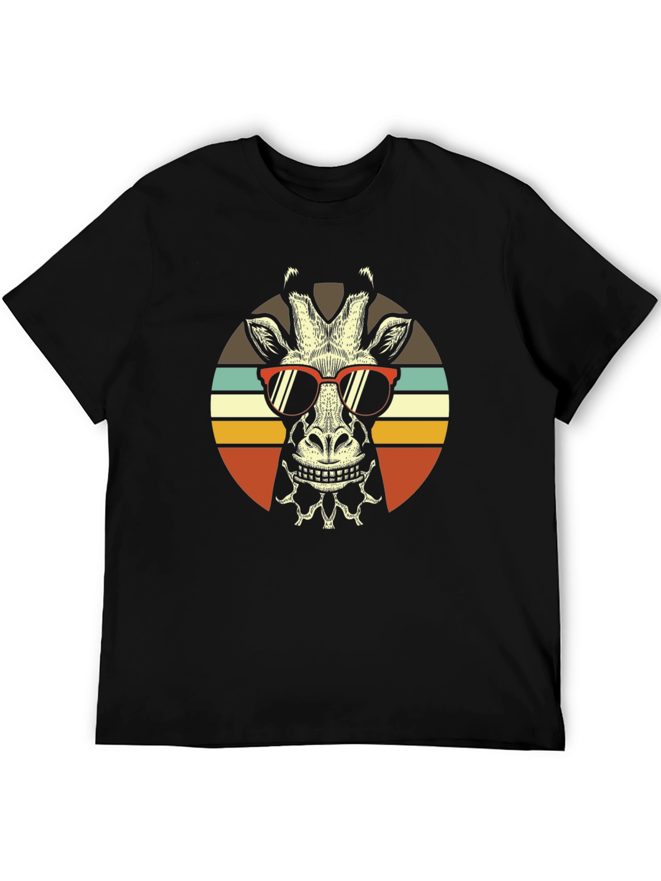 Cool Giraffe Retro Sunset T-Shirt