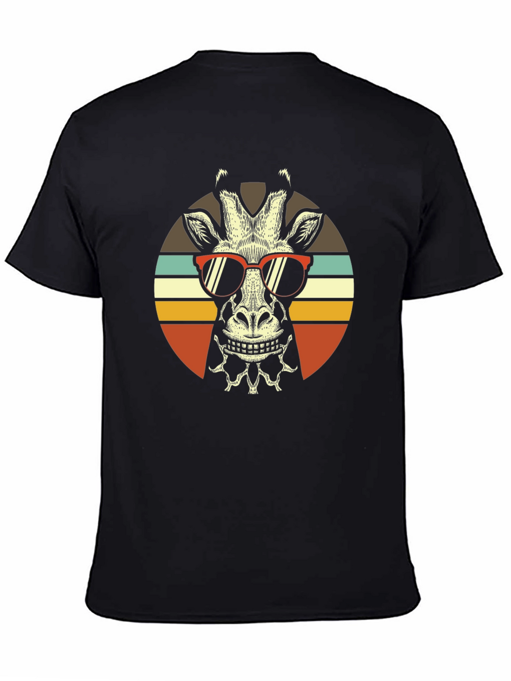 Cool Giraffe Retro Sunset T-Shirt