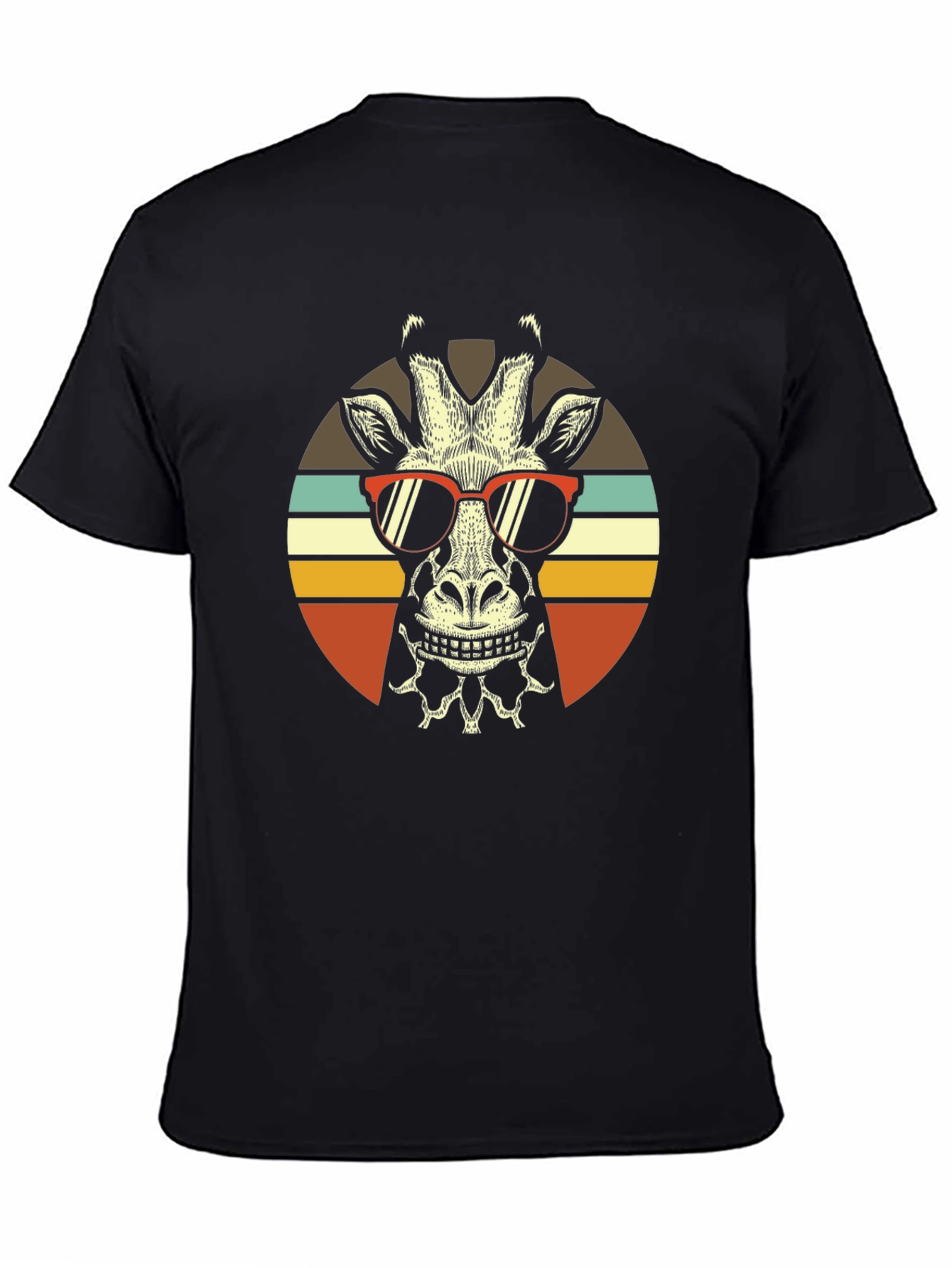 Cool Giraffe Retro Sunset T-Shirt
